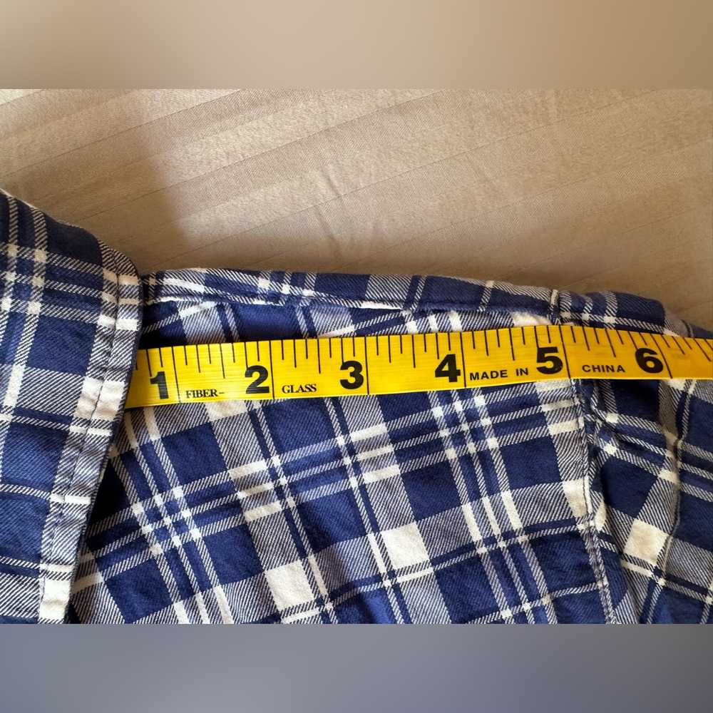 L.L. Bean•women’s Sherpa-lined flannel•XSP•blue & white plaid•100% cotton•fleece - Picture 10 of 15